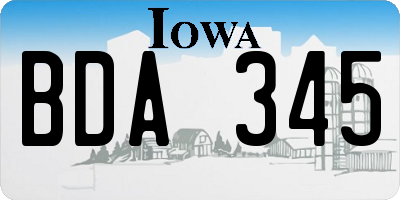 IA license plate BDA345
