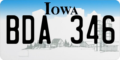 IA license plate BDA346