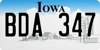 IA license plate BDA347