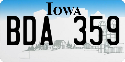 IA license plate BDA359