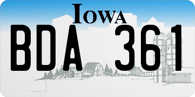 IA license plate BDA361