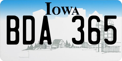 IA license plate BDA365