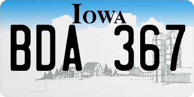 IA license plate BDA367