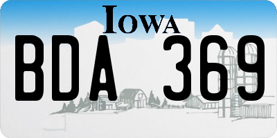 IA license plate BDA369