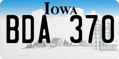 IA license plate BDA370