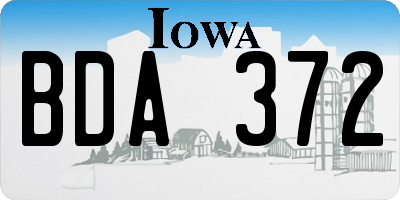 IA license plate BDA372
