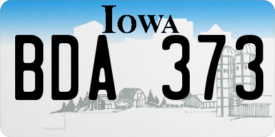 IA license plate BDA373