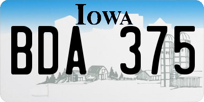 IA license plate BDA375