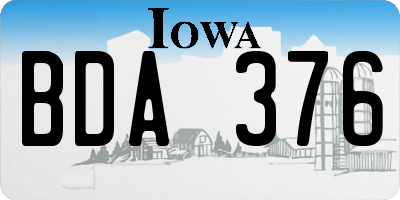 IA license plate BDA376
