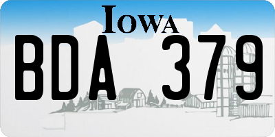 IA license plate BDA379