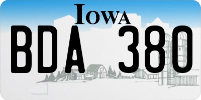 IA license plate BDA380