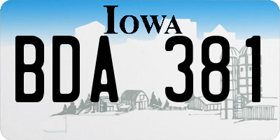 IA license plate BDA381