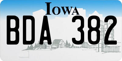 IA license plate BDA382
