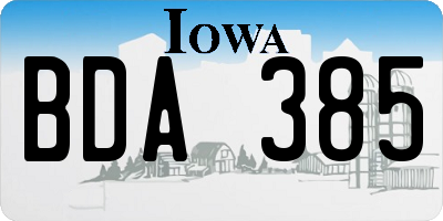 IA license plate BDA385