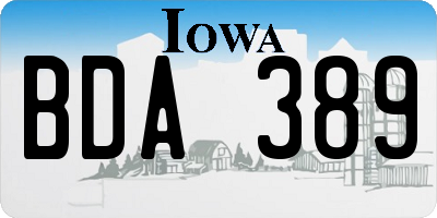 IA license plate BDA389