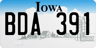 IA license plate BDA391