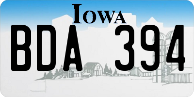 IA license plate BDA394