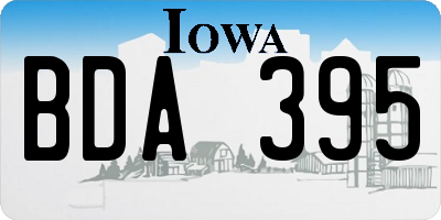 IA license plate BDA395