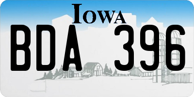 IA license plate BDA396