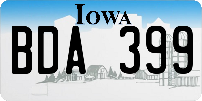 IA license plate BDA399