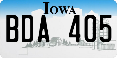 IA license plate BDA405