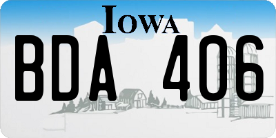 IA license plate BDA406
