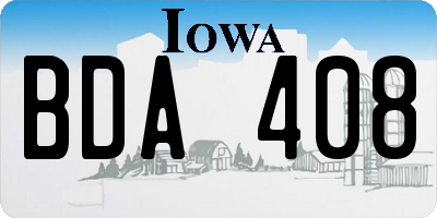 IA license plate BDA408