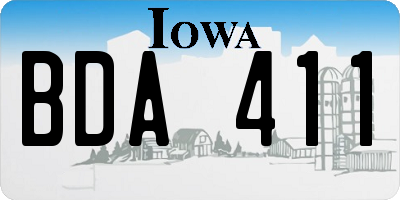 IA license plate BDA411