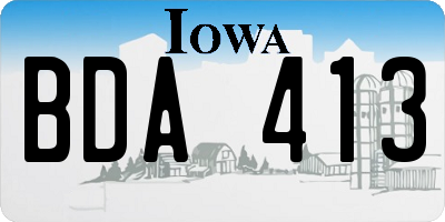 IA license plate BDA413