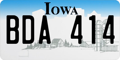 IA license plate BDA414