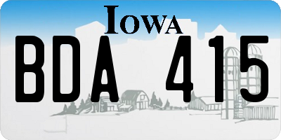 IA license plate BDA415
