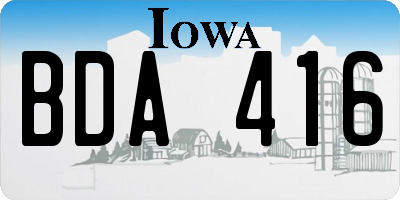 IA license plate BDA416