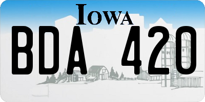 IA license plate BDA420