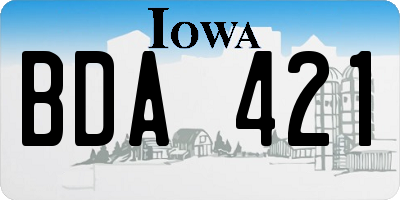 IA license plate BDA421