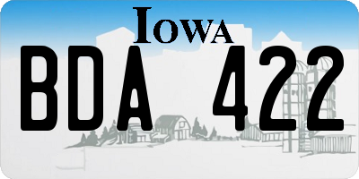 IA license plate BDA422