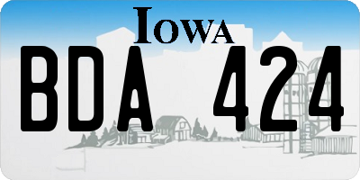 IA license plate BDA424
