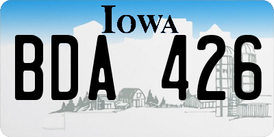 IA license plate BDA426