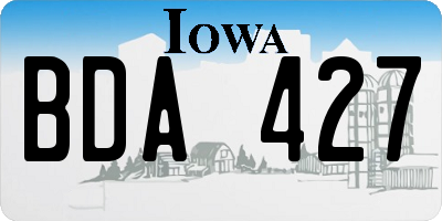 IA license plate BDA427
