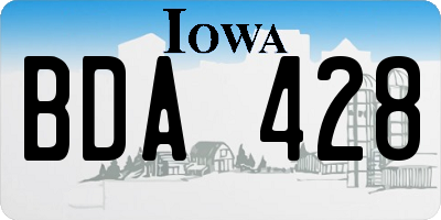IA license plate BDA428