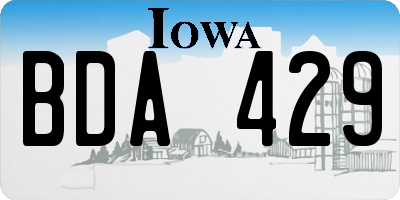 IA license plate BDA429