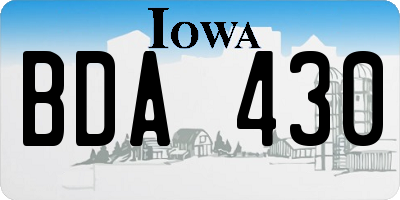 IA license plate BDA430