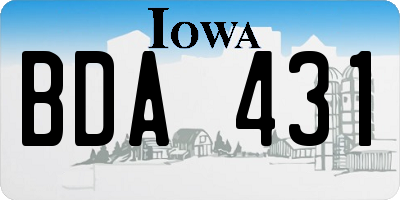 IA license plate BDA431