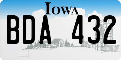 IA license plate BDA432