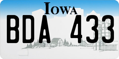 IA license plate BDA433
