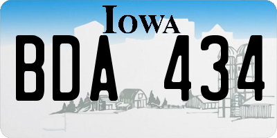 IA license plate BDA434