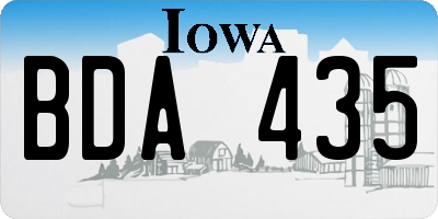 IA license plate BDA435