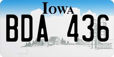 IA license plate BDA436