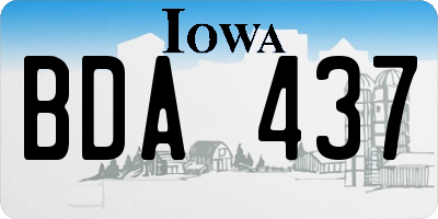 IA license plate BDA437