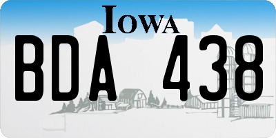 IA license plate BDA438