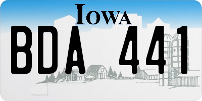IA license plate BDA441